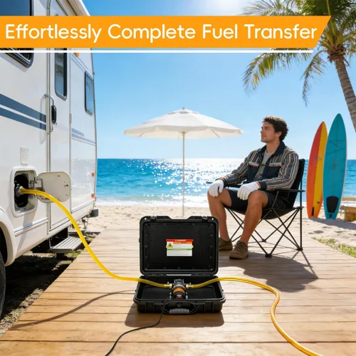 Miniatura 7 de Bomba de transferencia de combustible de 12 V, transfiere 120 galones de gasolina o diésel por hora. Con enchufe para mechero de coche, clip de 120