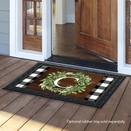 Miniatura 2 de Briarwood Lane Felpudo con monograma de corona con letra C