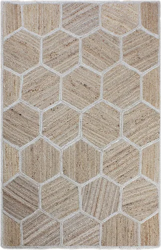 Miniatura 11 de Cape Cod - Alfombra trenzada de fibra de yute natural, alfombras indias kilim – Tapete pequeño de 3 x 2 pies tejido a mano de tejido plano para uso