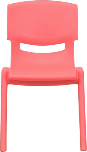 Miniatura 5 de Flash Furniture Whitney - Paquete de 10 sillas escolares apilables de plástico rojo con altura de asiento de 12 pulgadas
