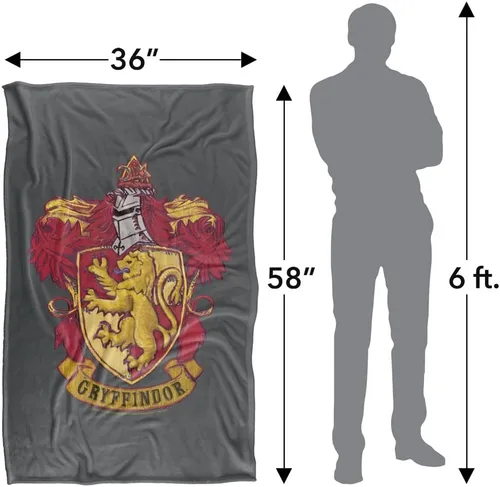 Miniatura 5 de Harry Potter Gryffindor Rough Crest Silky Touch Manta súper suave 36 x 58 pulgadas, Gryffindor Rough Crest