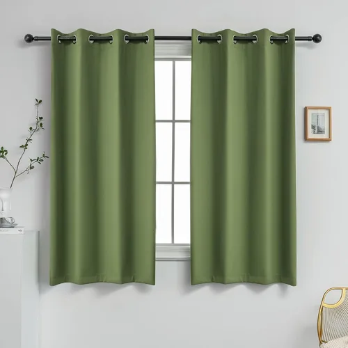 Miniatura 27 de YGO - Cortinas verdes de 183 cm de ancho por 213 cm de largo para dormitorio - Cortinas opacas con ojales en la parte superior, extra anchas
