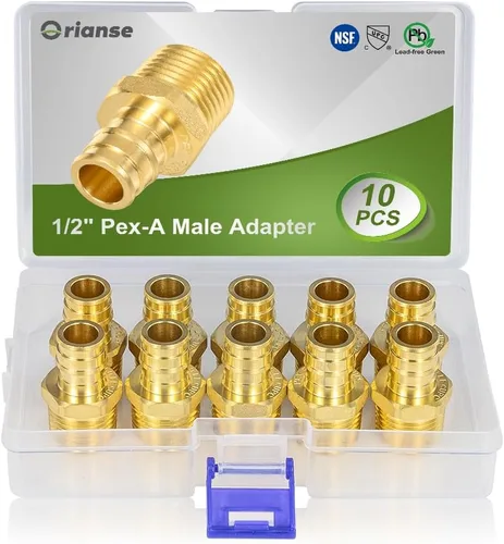 Miniatura 15 de Paquete de 2 adaptadores Pex-A hembra, 1 pulgada hembra NPT a 1 pulgada PEX-A latón expansión PEX-A accesorios PEX-A, latón sin plomo NSF/ANSI 61