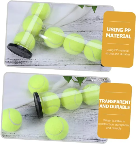 Miniatura 6 de Toddmomy 6 unidades de cilindro de tenis transparente contenedor negro para pelotas de tenis con tapa, organizador de almacenamiento de pelotas