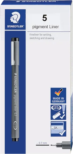 Miniatura 21 de Staedtler Delineador de Pigmentos, Pluma Delineadora para Dibujo, Bocetos, Diario, 0.05mm (0.002 in), Negro, Caja de 5 Plumas, 308 0059M