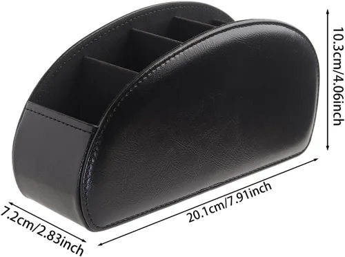 Miniatura 3 de Soporte para Control Remoto, Organizador de Escritorio Caddy para Remotos de Cuero PU con 5 Compartimentos Espaciosos para Controles Remotos de TV