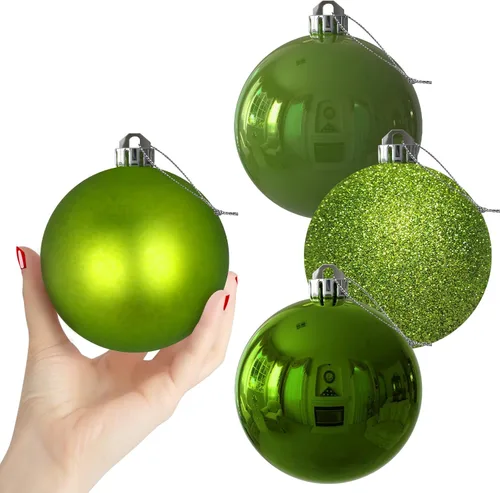 Miniatura 207 de Bolas de Navidad Grandes de 3.2" en Azul Bebé - Adornos para Árbol de Navidad, Bolas Colgantes Inastillables para Cumpleaños, Halloween, Boda