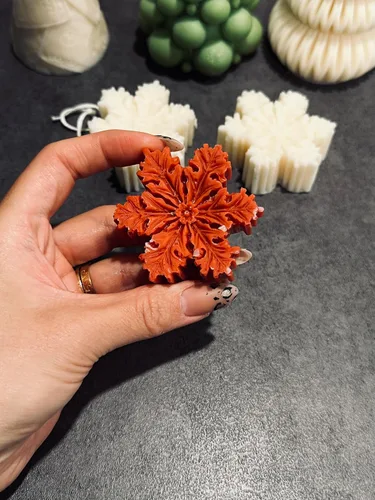 Snowflake Candles Set of 6, Christmas Eve Candles, New Years Candles, Shaped Snowflake Scented Candles, Ornaments Christmas Gifts, Christmas