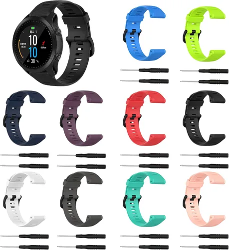 Miniatura 7 de Correa para Garmin Forerunner 945, correa de repuesto de silicona suave para reloj inteligente Garmin Forerunner 935 (sin rastreador)