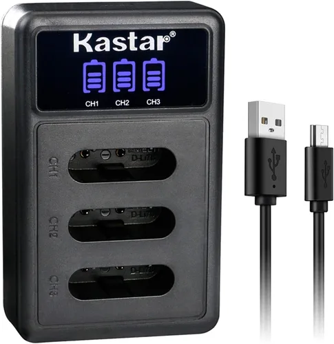 Kastar Cargador de batería USB triple LCD compatible con batería Pentax D-LI78, cargador Pentax D-BC78, Pentax Optio L50, Optio M50, Optio M60,