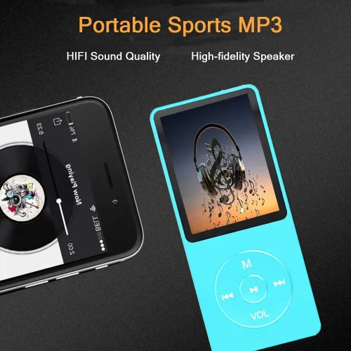 Miniatura 3 de Reproductor de MP3, reproductor de música con tarjeta micro SD de 16 GB, altavoz integrado/foto/reproducción de video/radio FM/grabadora