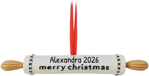 Miniatura 6 de Adorno 3D personalizado de nuestra primera Navidad 2025 Adornos de pareja de panaderos para hornear juntos, adorno para parejas 2025, familia de 2