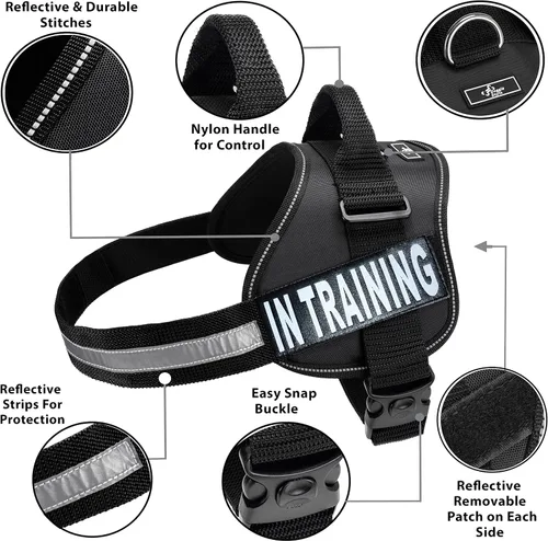 Miniatura 2 de Chaleco de entrenamiento para perros de servicio, arnés ajustable sin tirones con parches. Chaleco de entrenamiento para perros de servicio