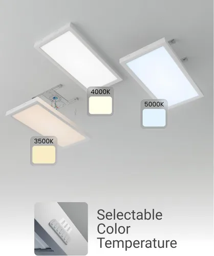 Miniatura 3 de Sunco Paquete de 6 Luces de Panel Plano LED de 1x2, CCT Dual Seleccionable 3500K/4000K/5000K y Potencia Seleccionable 16W/18W/20W, 2000 LM, Triac