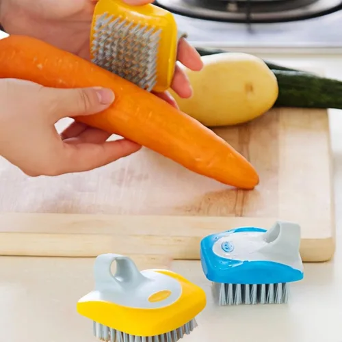 Miniatura 6 de Cepillo de frutas y verduras, cepillo de lavado de zanahorias y pelador de dedos, pelador de verduras, juego de pelador de palma para frutas, papas
