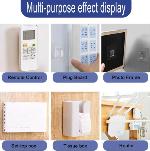 Miniatura 4 de Ganchos de pared adhesivos de doble cara, 20 pares de ganchos de pared autoadhesivos para colgar colgadores de fotos para colgar colgar fotos, baño