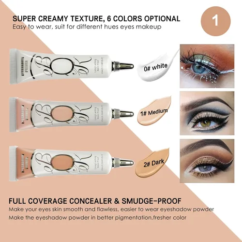 Miniatura 4 de LOKFAR Paquete de 2 bases de sombra de ojos mate para tapas grasas, sombra de ojos negra, sin arrugas, base de sombra de ojos, base de sombra de 2#