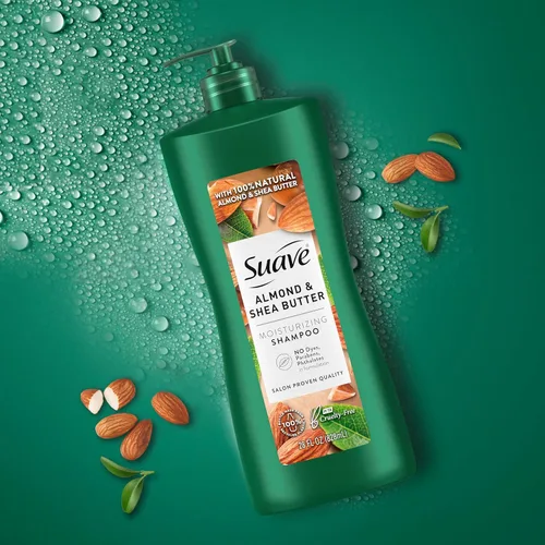 Miniatura 9 de Suave Professionals Champú hidratante para cabello seco Manteca de almendras y karité sin parabenos y sin colorantes, 28 onzas, paquete de 4