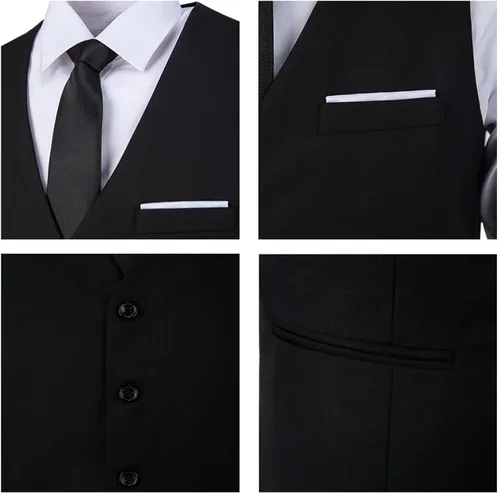 Miniatura 4 de Lynerun Chaleco de traje para hombre, chaleco formal de negocios, para boda
