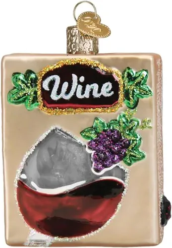 Miniatura 7 de Old World Christmas - Adorno de vidrio soplado en forma de barril de vino para árbol de Navidad, decoración festiva artesanal, colección de bebidas