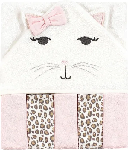 Miniatura 17 de Hudson Baby Toalla unisex con capucha para bebé y cinco toallas pequeñas, diseño de elefante gris con puntos azules, talla única