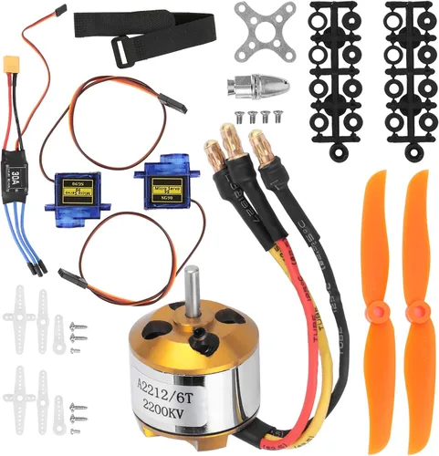 Miniatura 7 de VGEBY Conjunto de accesorios de aeronaves de control remoto, RC 2212 KV2200 Motor 6035 Hélice Servo 30A ESC Set Motor sin escobillas y Esc Motor sin