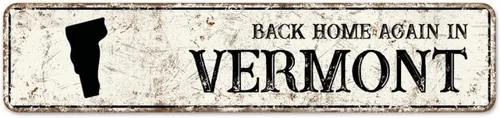 Miniatura 13 de Letrero de metal rústico de Vermont, letrero de calle personalizado para casa de nuevo en Vermont, arte de pared de metal dulce decoración del hogar