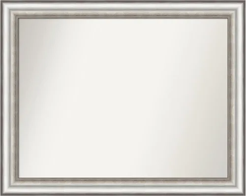 Miniatura 115 de Amanti Art Espejo de baño plateado para sobre el fregadero, 26 x 26 pulgadas, espejo cuadrado de plata antigua, marco de madera tradicional mediano