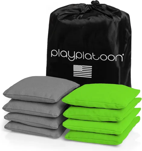 Miniatura 12 de Bolsas de cornhole de tela de pato resistentes a la intemperie premium de Play Platoon - Juego de 8 bolsas de frijoles para juego de Corn Hole