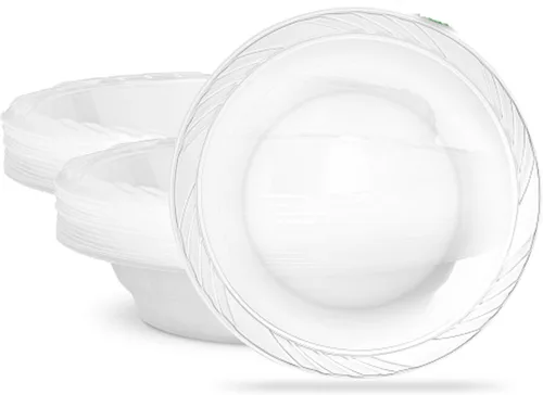Miniatura 23 de PLASTICPRO - Cuencos desechables de plástico transparente de 18 onzas, Premium, para fiesta, Pack de 20