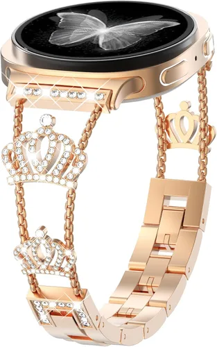Miniatura 56 de KADES Compatible with Samsung Galaxy Watch 8/8 Classic / 7/6 / 5/4 Band, 40mm 44mm 45mm 47mm, Luxury Diamond Bracelet Chain Band for Women, Bling