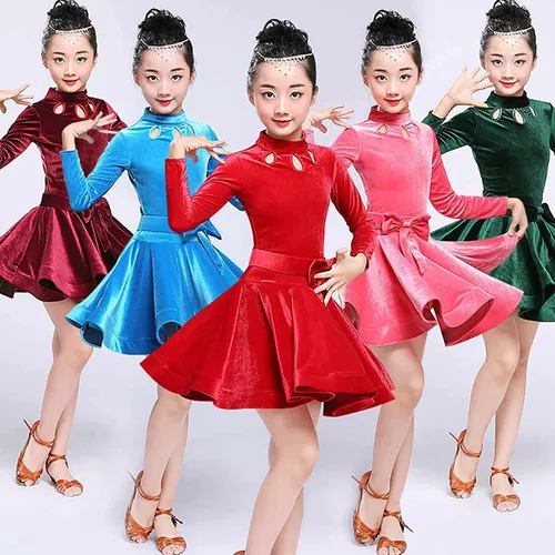 Miniatura 4 de Vestido de baile latino para niña, disfraz de baile, salsa, concurso de tango, ropa de baile, escenario, ropa de actuación, 2,160
