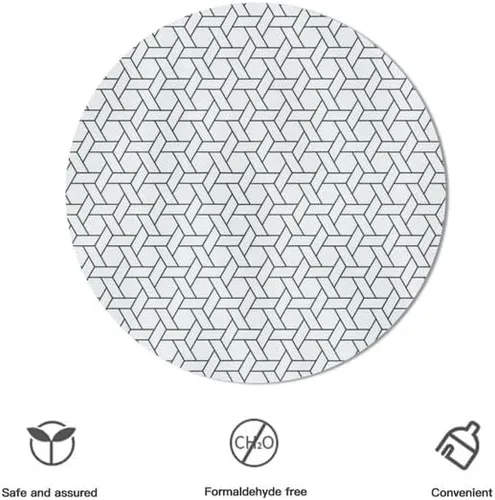 Miniatura 3 de Mantel redondo en blanco y negro con diseño de cheurón, lavable, resistente a las arrugas, para el hogar, cocina, comedor, picnic, campamento