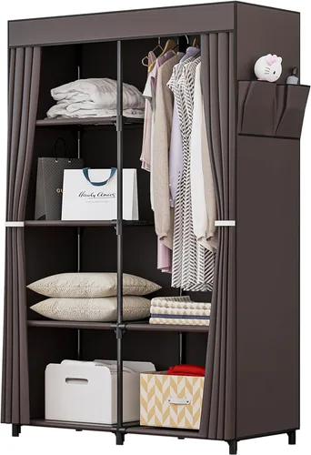 Miniatura 17 de SORCEDAS Portable Closet Wardrobe Organizer Storage with Cover Non-Woben Fabric Portable Wardrobe Closet for Hanging Clothes Racks Shelving 33 Inch