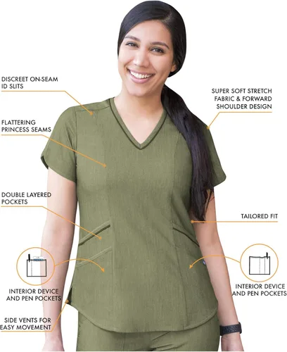 Miniatura 3 de Adar Pro - Conjunto moderno de ropa quirúrgica atlética para mujer, Camiseta quirúrgica moderna con cuello en V y pantalones quirúrgicos de yoga