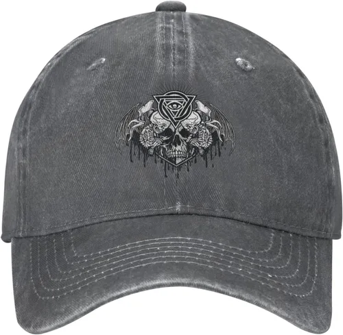 Miniatura 2 de Cowboy Hat Trendy Hats for Man and Women Djustable Four Season Outdoor Baseball Cap of Hell Skull with Angel Deep Heather