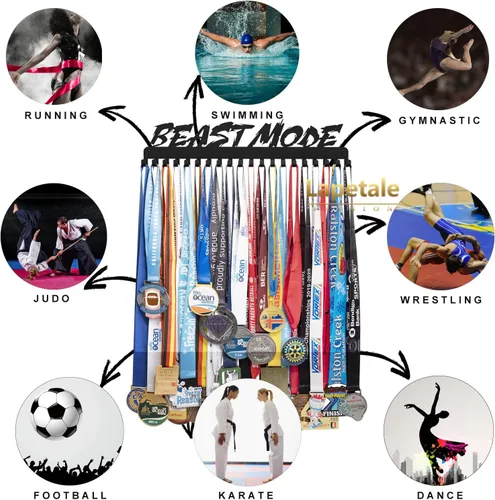 Miniatura 5 de Medal Hanger Display - She Believed She Could She Did - Personalized Medal Holder for Sport Race Runner Sturdy Steel Metal Plaque Over 63 Medals