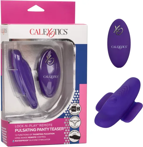 Miniatura 16 de CalExotics Lock-N-Play SE-0077-58-3 - Vibrador de clítoris de silicona resistente al agua con 12 funciones, recargable con vibración parpadeante