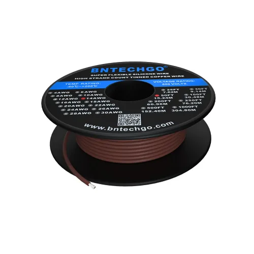 Miniatura 17 de BNTECHGO Carrete de alambre de silicona calibre 14 20 pies rojo y 20 pies negro flexible 14 AWG alambre de cobre estañado trenzado
