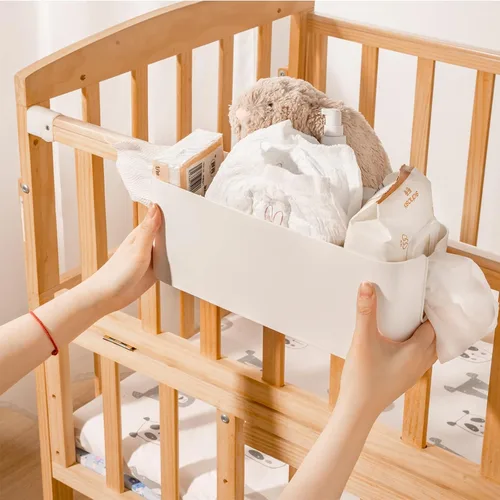 Miniatura 7 de Yopay Paquete de 2 organizadores de mesita de noche, estante de plástico para litera, soporte para mesita de noche, soporte de bolsillo