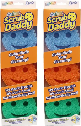 Miniatura 14 de Scrub Daddy Esponjas de Color – Esponjas multiusos para platos sin arañazos para limpieza de cocina, baño y hogar – Hechas con espuma de polímero