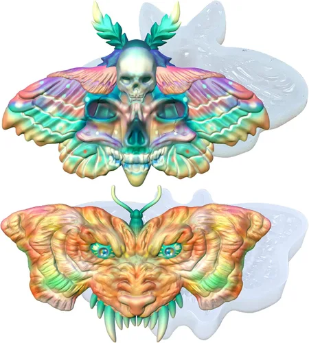 Broche de mariposa de tigre y calavera 3D, molde de silicona de resina epoxi para manualidades de azúcar de fondant, decoración de pasteles, arcilla