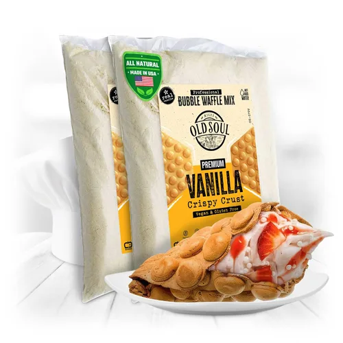 Miniatura 8 de OldSoul - Mezcla profesional de gofres de burbujas, sin gluten, crujiente, sabor vainilla, mezcla de gofres de huevo, 28 gofres