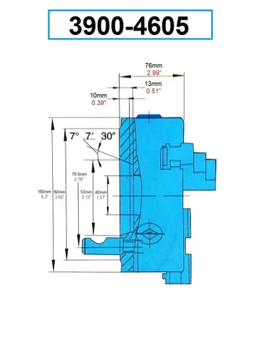 HHIP 3900-4605 6" D1-3 3-Jaw Camlock Torno Chuck