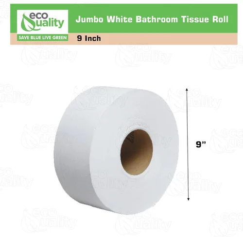 Miniatura 3 de EcoQuality Paquete de 6 rollos de papel higiénico de baño de 2 capas de 9 pulgadas de diámetro, blanco, 1000 pies por rollo, dispensador de papel