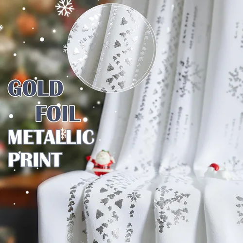 Miniatura 3 de COLLACT Cortinas bohemias de invierno de 84 pulgadas de largo, con ojales filtrantes de luz, para sala de estar o dormitorio, 2 paneles, decoración