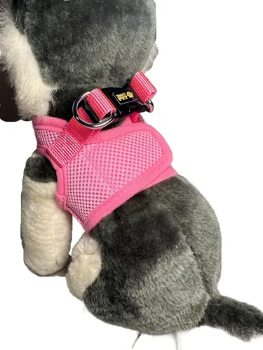 Miniatura 4 de Arnés para perros de malla suave, cómodo para razas pequeñas, cachorros, juguetes, de 2 a 16 lb, en color rosa bebé, azul, negro, rojo, camuflado