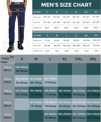 Miniatura 7 de Wespornow Pantalones de senderismo convertibles para hombre, de secado rápido, ligeros, con cremallera, transpirables, para exteriores, pesca, safari