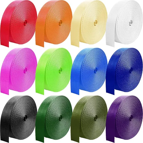 Miniatura 10 de 12 rollos de correas de nailon de 1 pulgada, 1.5 pulgadas, 2 pulgadas, correas de nailon para mochila, correa de nailon, 10 25 50 3.3 yardas