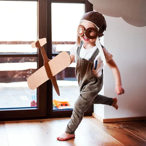 Miniatura 5 de Gorro con orejeras con polar, muy cálido, estilo aviador. Ideal para niños, de Happy Will Pilot., Talla libre, Marrón